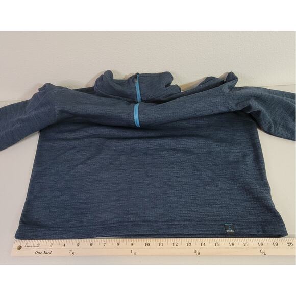 prAna Mens Medium Gavin 1/4 Zip Pullover Grid Back Fleece Thermal M2GAVI314 Blue - Picture 12 of 14